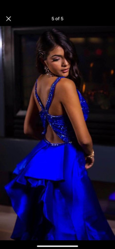 Blue Beaded Evening Gown