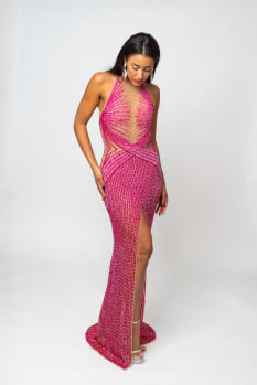 Custom Couture Beaded Crystal Gown by Atkin Homes