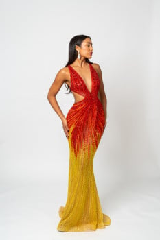  Never Been Worn: Sunset Gown by Vietnam Top Designer Hoang Hai