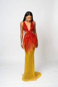 Never Been Worn: Sunset Gown by Vietnam Top Designer Hoang Hai