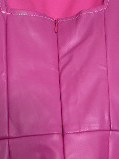 Pink faux leather appearance dress