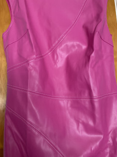 Pink faux leather appearance dress