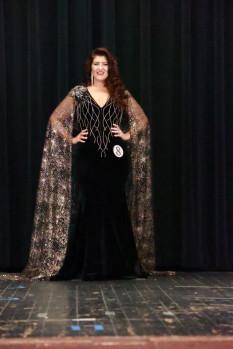 Johnathan Kayne Evening Gown w/ Shoulder Cape