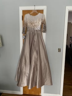 Betsy & Adams Quinn Mocha Gown