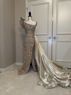 Custom Couture Gold Sherri Hill Gown