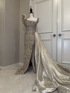 Custom Couture Gold Sherri Hill Gown