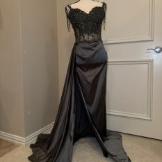 Custom Dark Green Prom Gown