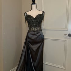 Custom Dark Green Prom Gown