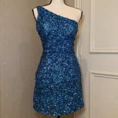  Blue Sherri Hill Cocktail