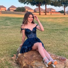 Sherri Hill Blue Cocktail