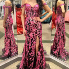 Black and Fuschia Sherri Hill