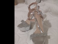  Sliver Glitter Platform Heels