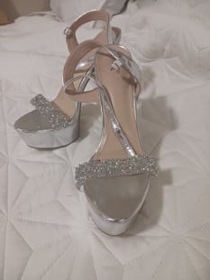 Sliver Glitter Platform Heels