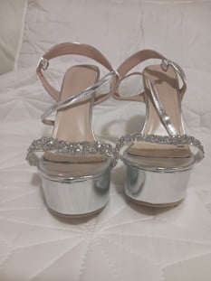 Sliver Glitter Platform Heels