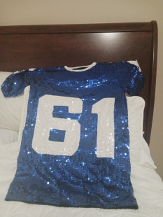 Sequin Sports Jersey T-Shirt Dress