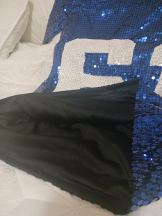 Sequin Sports Jersey T-Shirt Dress