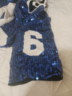 Sequin Sports Jersey T-Shirt Dress