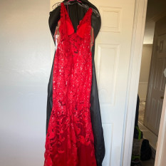 Jovani Mermaid Style Red Prom Dress