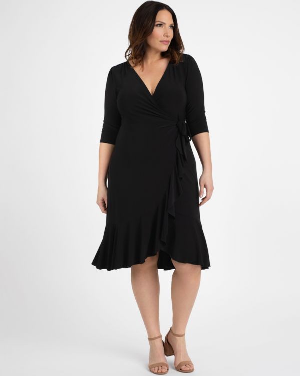 Shop - Whimsy Wrap Dress in Black - Pageant Planet