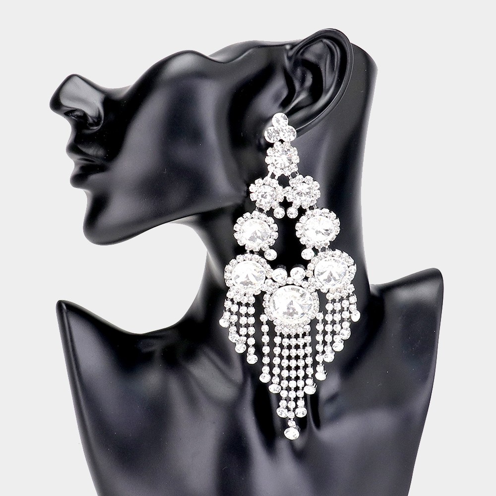 Shop - LARGE CRYSTAL CHANDELIER STATEMENT EARRINGS - Pageant Planet