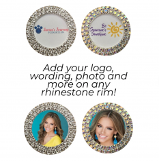 Double Row Custom Rhinestone Bling Magnet: Pageant Sports Photo Rhinestone Bottle Cap Name Tag Button Pin Magnet