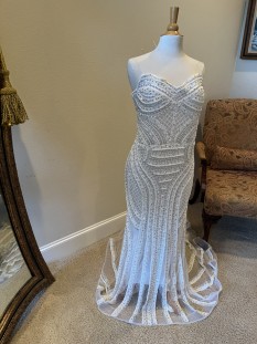 Darius Cordell - Strapless Crystal Beaded Pageant Gown