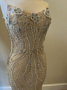 Darius Cordell - Strapless Beaded Pageant Evening Gown