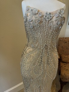 Darius Cordell - Strapless Beaded Pageant Evening Gown