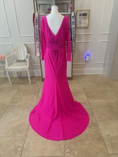 Pink Gown with Rhinestones by Johnathan Kayne