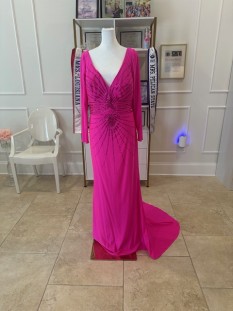 Pink Gown with Rhinestones by Johnathan Kayne