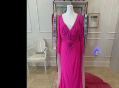  Pink Gown with Rhinestones by Johnathan Kayne